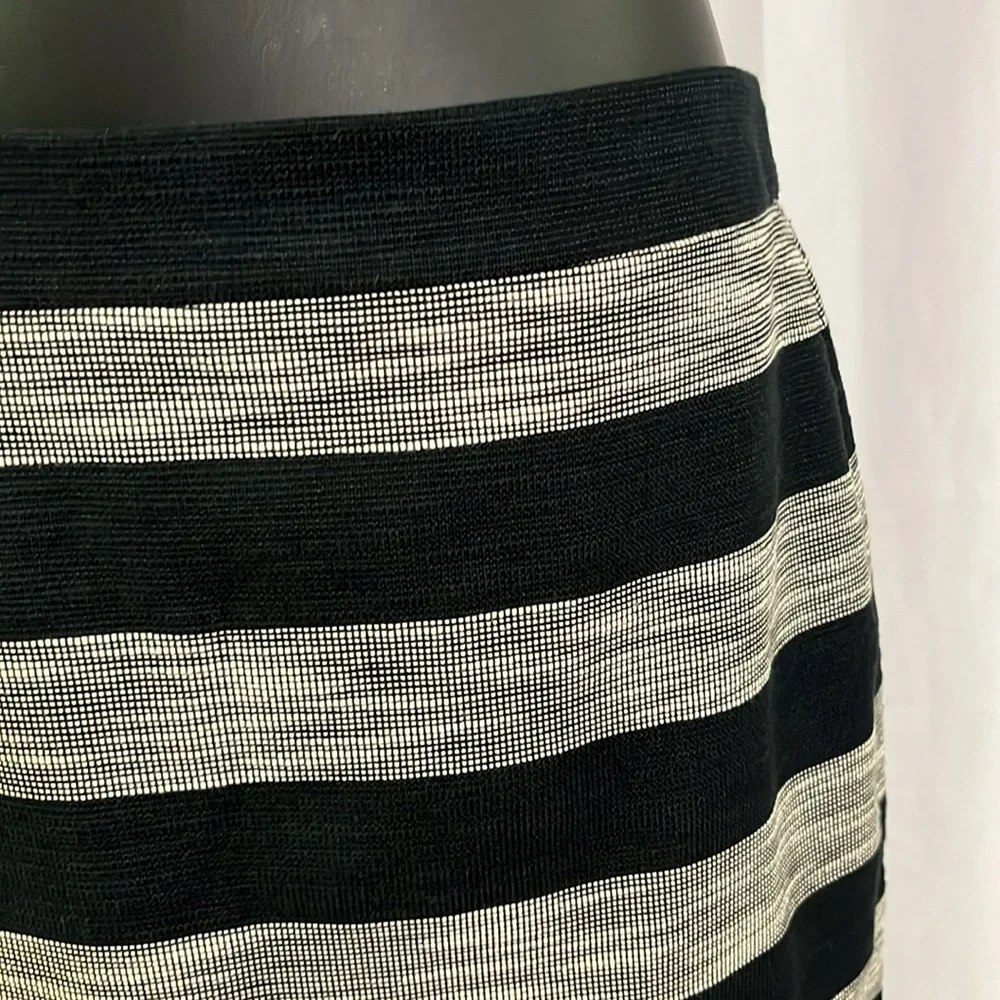 J. Crew Factory Black & Cream Striped Pencil Skirt